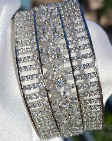 Sterling Silver Diamond Bracelet / kangan