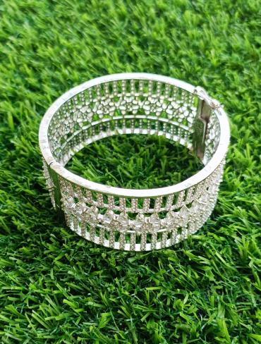 Sterling Silver Diamond Bracelet / kangan